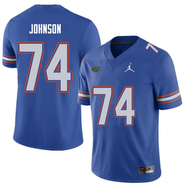 NCAA Florida Gators Fred Johnson Men's #74 Jordan Brand Royal Stitched Authentic College Football Jersey AHM3064TR